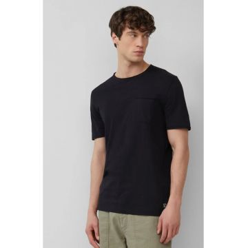 Tricou barbati cu croiala Regular Fit - buzunar la piept - Negru