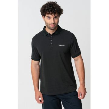 Tricou polo slim fit din bumbac cu logo discret
