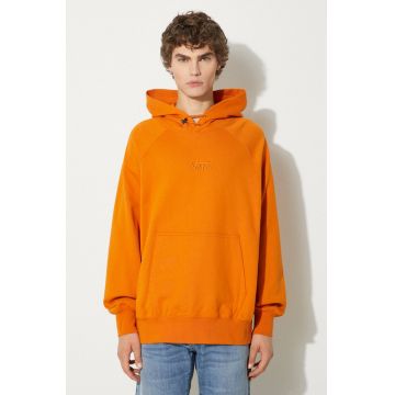 Vans hanorac de bumbac Premium Classics LX Hoodie Fleece barbati, culoarea portocaliu, cu glugă, neted, VN000GZ152K1
