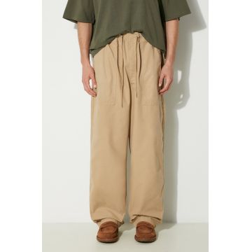 Vans pantaloni de bumbac Premium Classics LX Easy Trouser culoarea bej, VN000GZ2SQ71