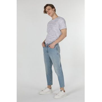 Blugi crop cu croiala conica Lucas