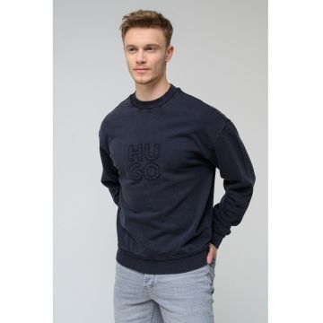 Bluza de bumbac cu logo brodat