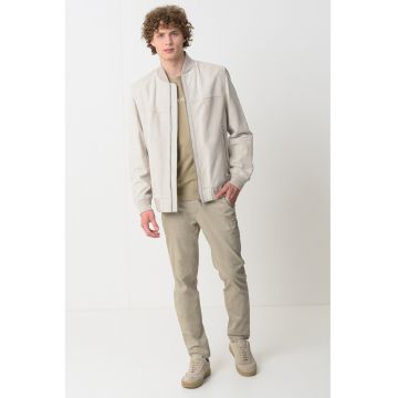 Jacheta de piele cu guler baseball Johice - Grej