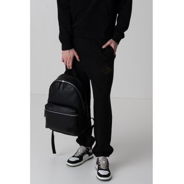 Pantaloni de trening din bumbac cu logo si snur de ajustare