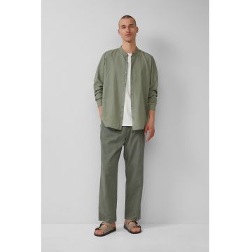 Pantaloni din amestec de in cu snur