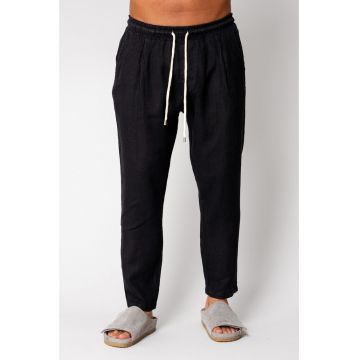 Pantaloni lung din IN cu snur Black I 17020