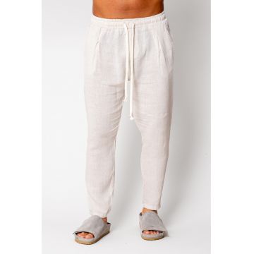 Pantaloni lung din IN cu snur Cream 17015