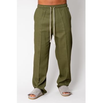 Pantaloni lung din IN cu snur Kaki 16855