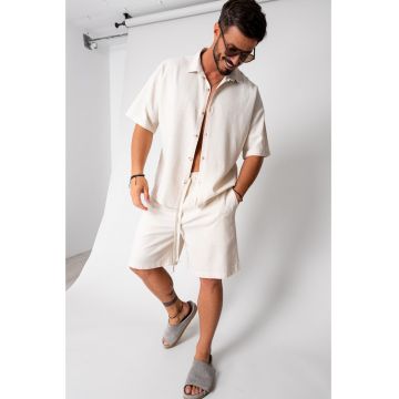 Set Island Mood camasa si pantalon scurt Beige 16782
