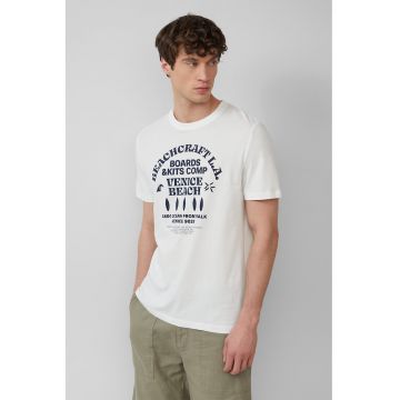 Tricou cu decolteu la baza gatului si imprimeu text