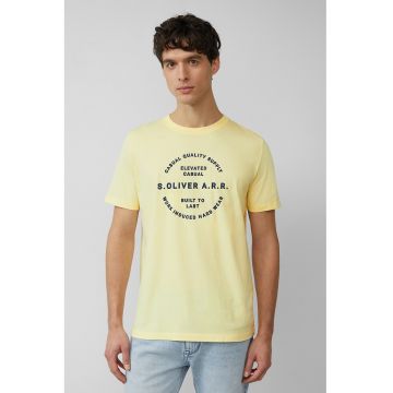 Tricou cu decolteu la baza gatului si imprimeu text