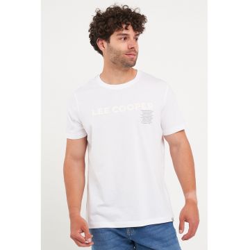 Tricou cu decolteu rotund si logo