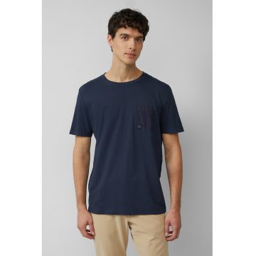 Tricou de bumbac cu decolteu la baza gatului