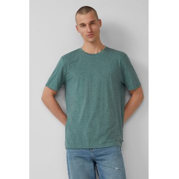 Tricou din amestec de bumbac cu decolteu la baza gatului
