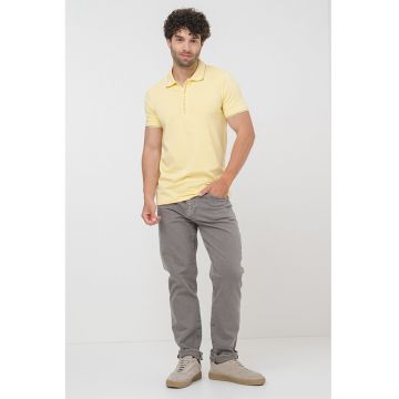 Tricou polo cu fenta cu fermoar
