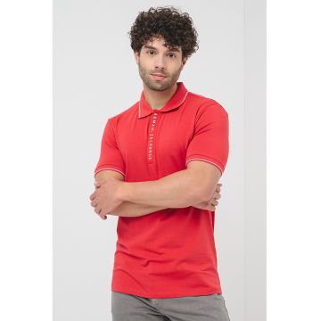 Tricou polo cu fenta cu fermoar