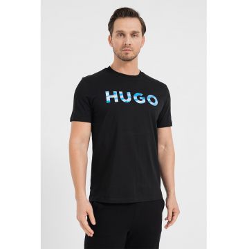 Tricou regular fit cu logo Dulivio - Negru/Albastru