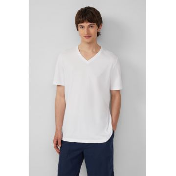 Tricou uni cu decolteu in V