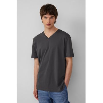 Tricou uni cu decolteu in V