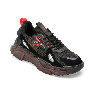 Pantofi sport GRYXX negri, 6629, din material textil si piele ecologica