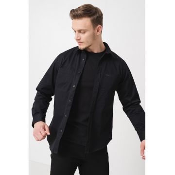 Camasa relaxed fit cu buzunare pe piept