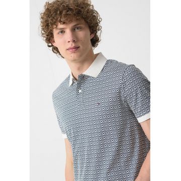Tricou de bumbac cu imprimeu geometric