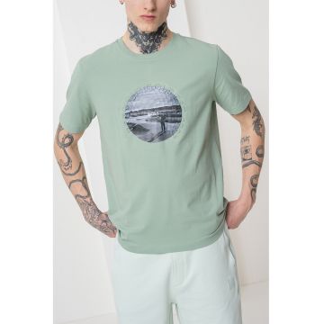 Tricou din amestec de bumbac cu imprimeu foto Heritage