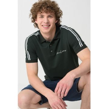 Tricou polo cu dungi contrastante