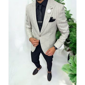 Costum barbati  slim fit sacou + pantaloni + vesta 13243