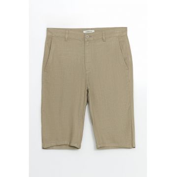 Pantaloni scurti din bumbac si amestec de in