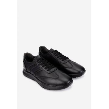 Pantofi eleganți din piele neagră pentru bărbați