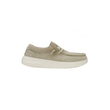Pantofi loafer din piele intoarsa cu model uni