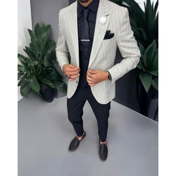 Sacou barbati slim fit gri 133