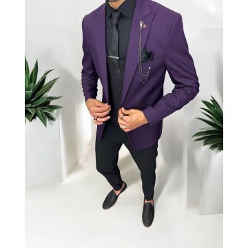 Sacou barbati slim fit mov 13242