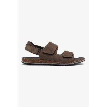 Sandale din piele intoarsa cu velcro