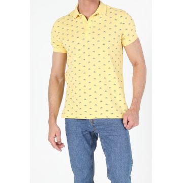 Tricou polo din bumbac cu imprimeu