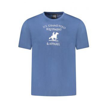 U.S. Grand POLO Tricou barbati cu imprimeu din bumbac - regular fit - albastru -