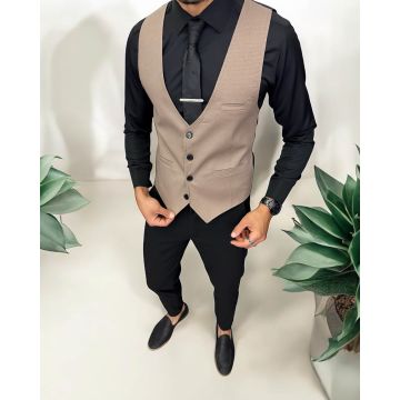 Vesta barbati eleganta slim fit  bej   13211