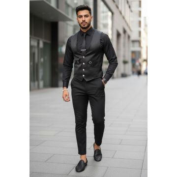 Vesta barbati eleganta slim fit  neagra  13261 19-4