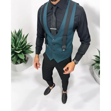 Vesta barbati eleganta slim fit  verde   13210