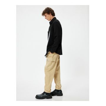 Pantaloni de trening cargo cu talie medie