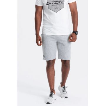 Pantaloni scurti din amestec de bumbac cu aspect texturat