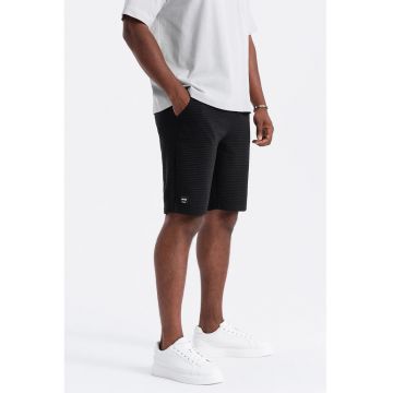 Pantaloni scurti din amestec de bumbac cu aspect texturat