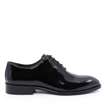 Pantofi oxford bărbați Enzo Bertini Premium Collection negri din piele lăcuită 3389BP1470LN