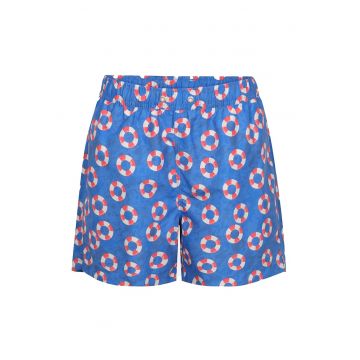 Pantaloni scurti de baie cu model si talie elastica