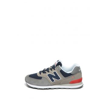 Pantofi sport de piele intoarsa - cu garnituri de plasa 574