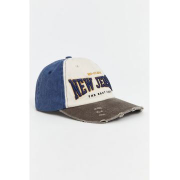 Sapca baseball de denim cu text brodat