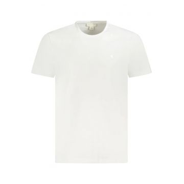 tricou barbati din bumbac cu decolteu la baza gatului si imprimeu cu logo - Alb - tricou barbati din bumbac cu decolteu la baza gatului si imprimeu cu logo - Alb -