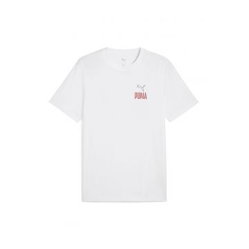 Tricou cu decolteu la baza gatului si imprimeu text