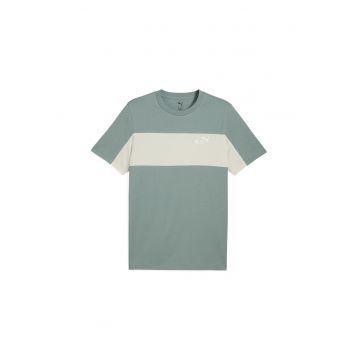 Tricou cu detaliu logo - Alb fildes/Verde persan